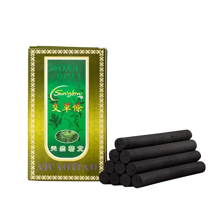 4 Boxes 12*120mm Micro Smoke Moxa Sticks Traditional Chinese Wormwood Mugwort Stick Warm Acupuncture Massage Therapy