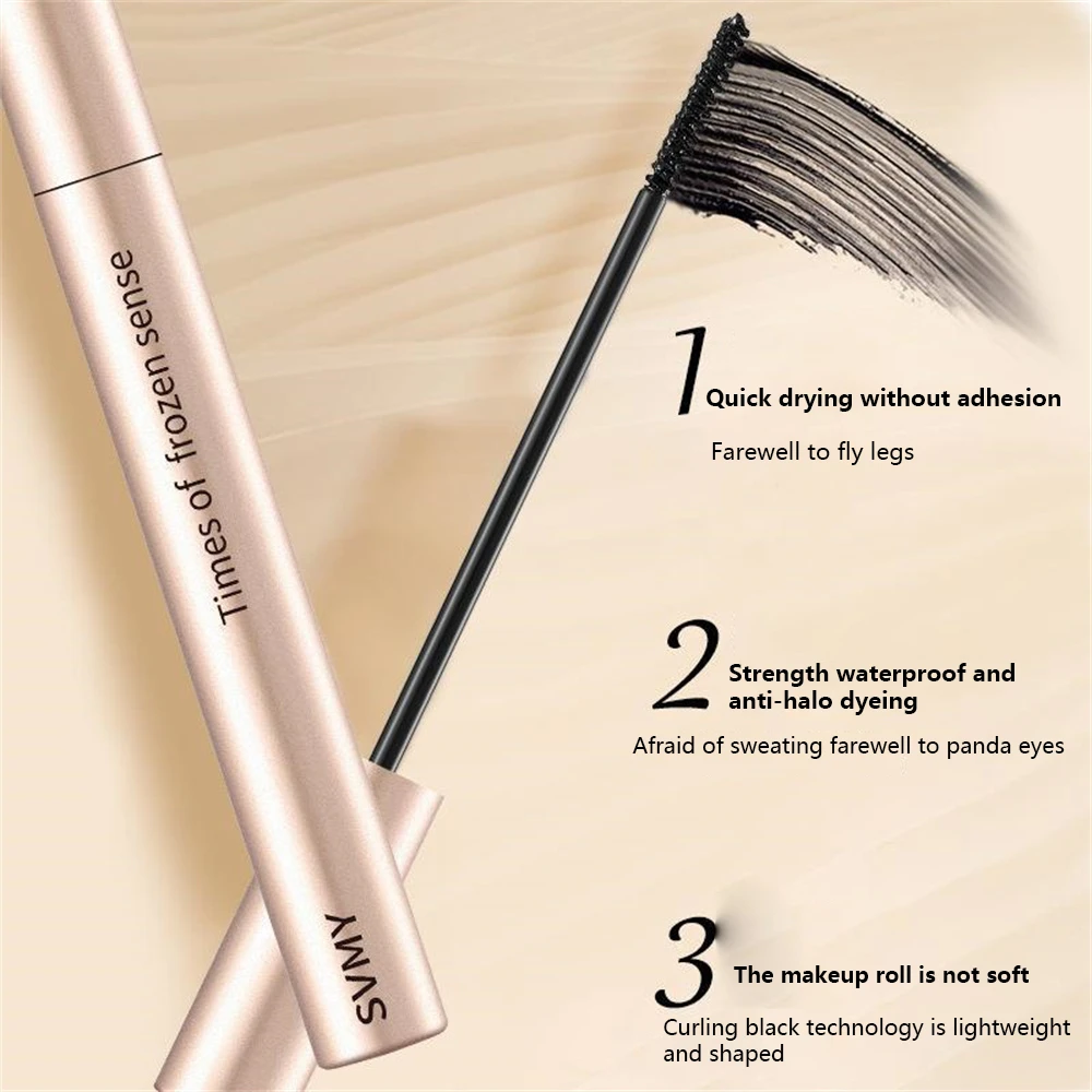 Waterproof Eyelashes Mascara Eye Makeup Black Mascara Natural Slender Lengthening Eyelashes Sweat-proof Small Brush Head Mascara