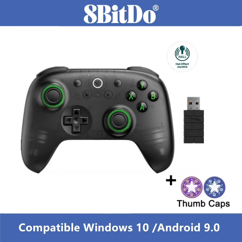 8BitDo Transparant Zwart Ultieme 2C 2.4G Draadloze Gamepad Gaming Controller voor Windows, Android, Hall Effect Windows 10