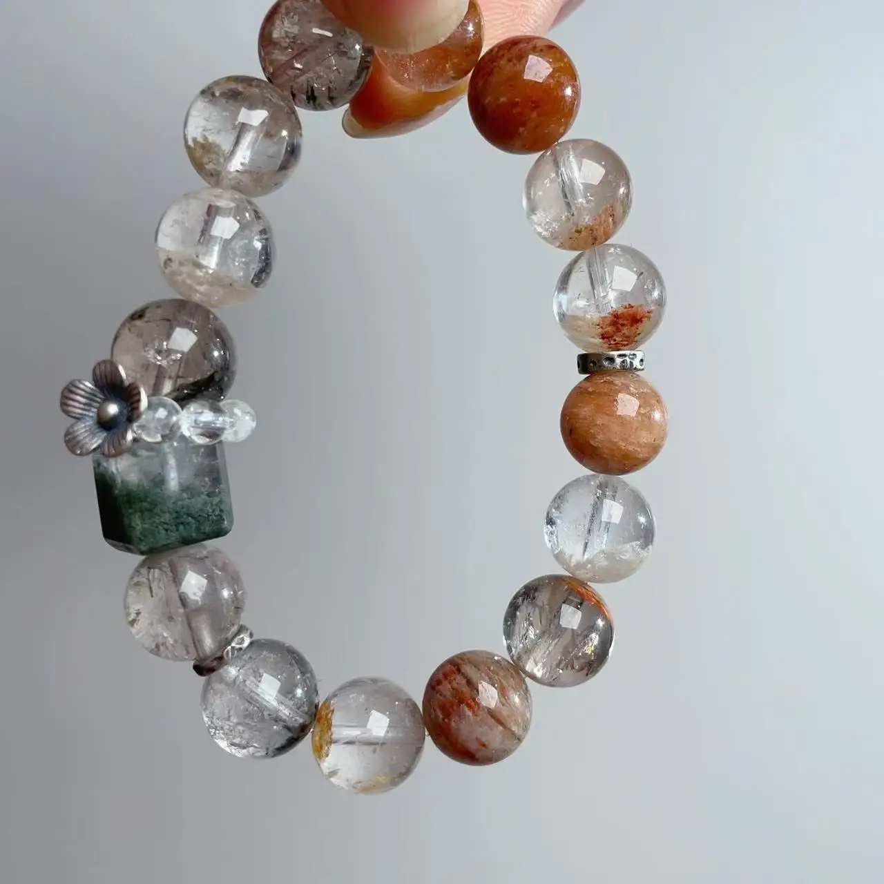 

Natural Four Seasons Ghost Round Bead Crystal Bracelet Women's Light Luxury Fashion Jewelry