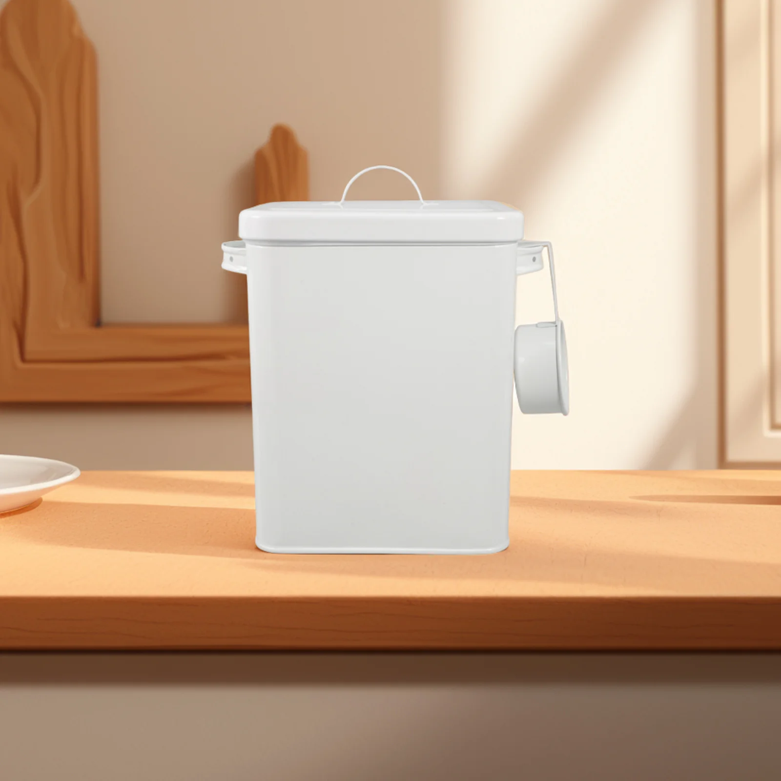 

Storage Container Core Bucket Airtight Lid Spoon Multifunctional Kitchen Rice Flour Food Storage Bin Home Organizer