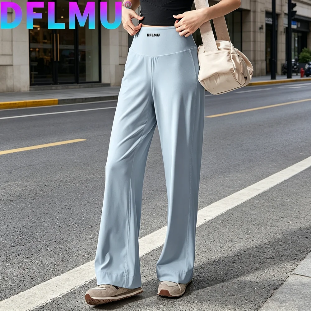 

Женские дышащие леггинсы DFLMU для спортзала и повседневной носки, расклешенные, высококачественные, для йоги, облегающие, с высокой талией, широкие штаны