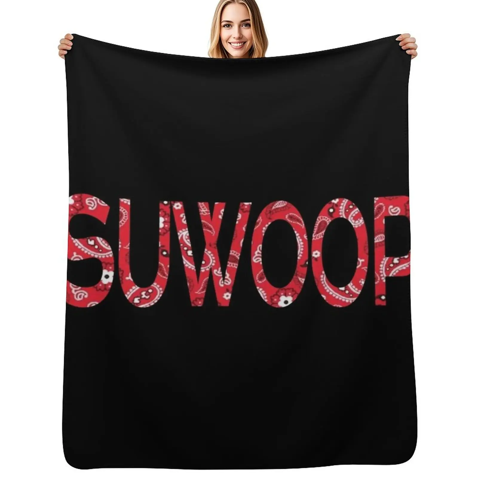 

SUWOOP bandana pattern Throw Blanket Cute Personalized Gift manga Warm Blankets
