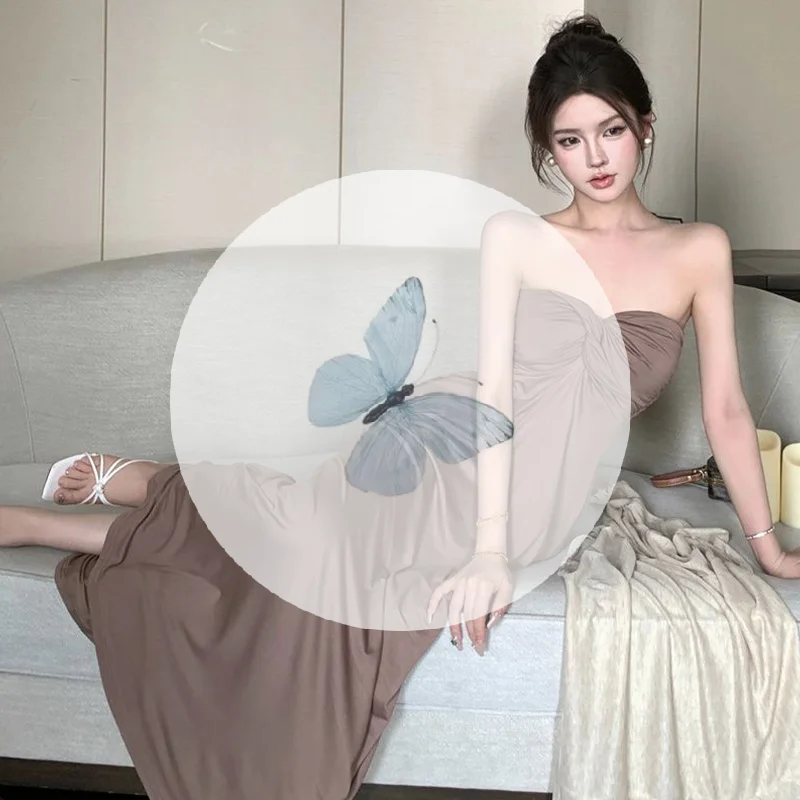 الرغبة النقية مثير أنبوب الأعلى اللباس أزياء مزاجه ضئيلة حمالة تويست اللباس للنساء #1