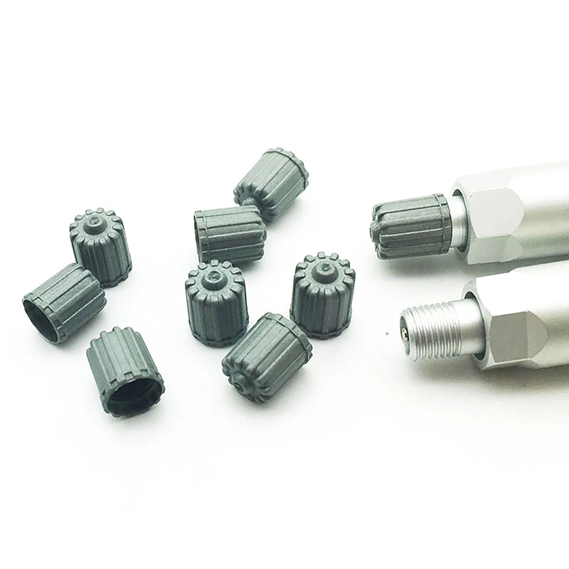 10 Pcs Car Tire Valve Stem Caps Nylon Tyre Air Port Dust Covers W/ Gasket Gray Car Accessories for Auto Bike Air Valve Caps