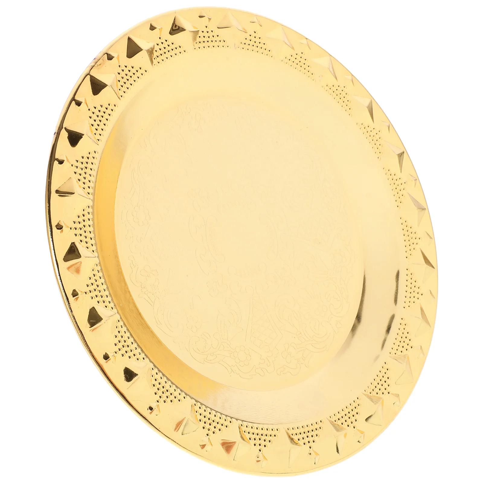 

Round Metal Fruit Plate Iron Art Stable Snack Tray Multipurpose Serving Platter for Kitchen Living Room Home Decor Dining Table