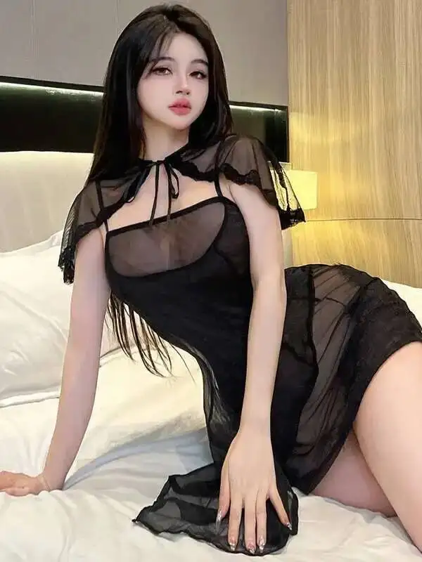 Abito da donna sexy in rete di pizzo Cheongsam seducente abito cosplay elegante maglia di pizzo trasparente dolce mini abito maglietta dolce SBP7