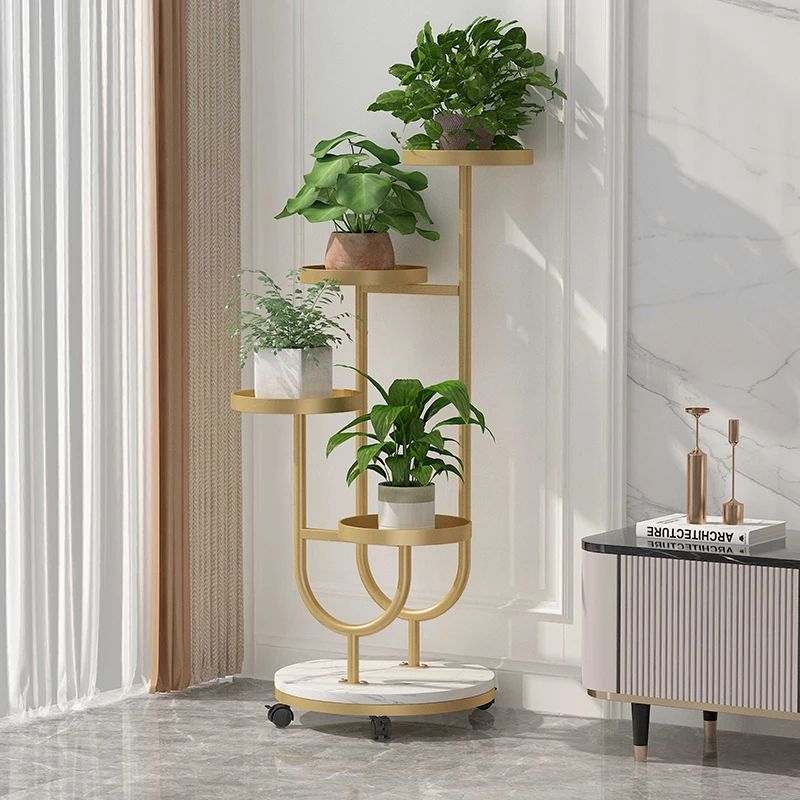 

Modern Aesthetics Flower Rack Living Room Light Luxury Indoor Shelf Balcony Plant Display Shelf Minimalist Plantenrek Furniture