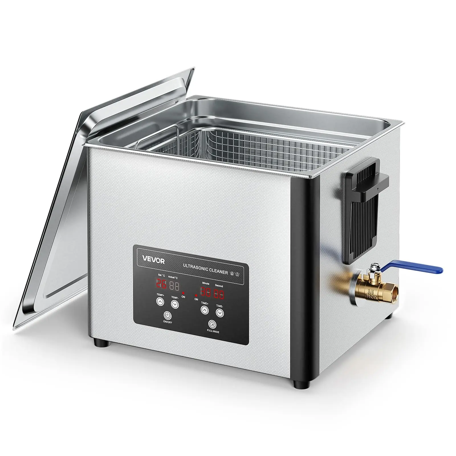 VEVOR 15L Ultrasonic Cleaner, Professional Ultrasonic Cleaner Machine with Cleaning Basket & Digital Display, 240W