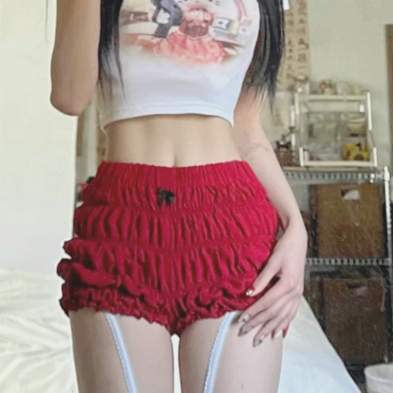 Spice Girl Low Waist Sports Pleated Shorts Women's Summer New High Waist Tight and Thin A Word Outside Wearing Hot Pants