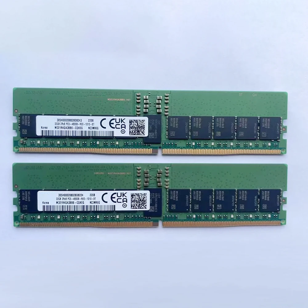 1 pcs   For Samsung M321R4GA3BB6-CQK 32GB DDR5 4800 32G 2RX8 PC5-4800B Server Memory Fast Ship High Quality