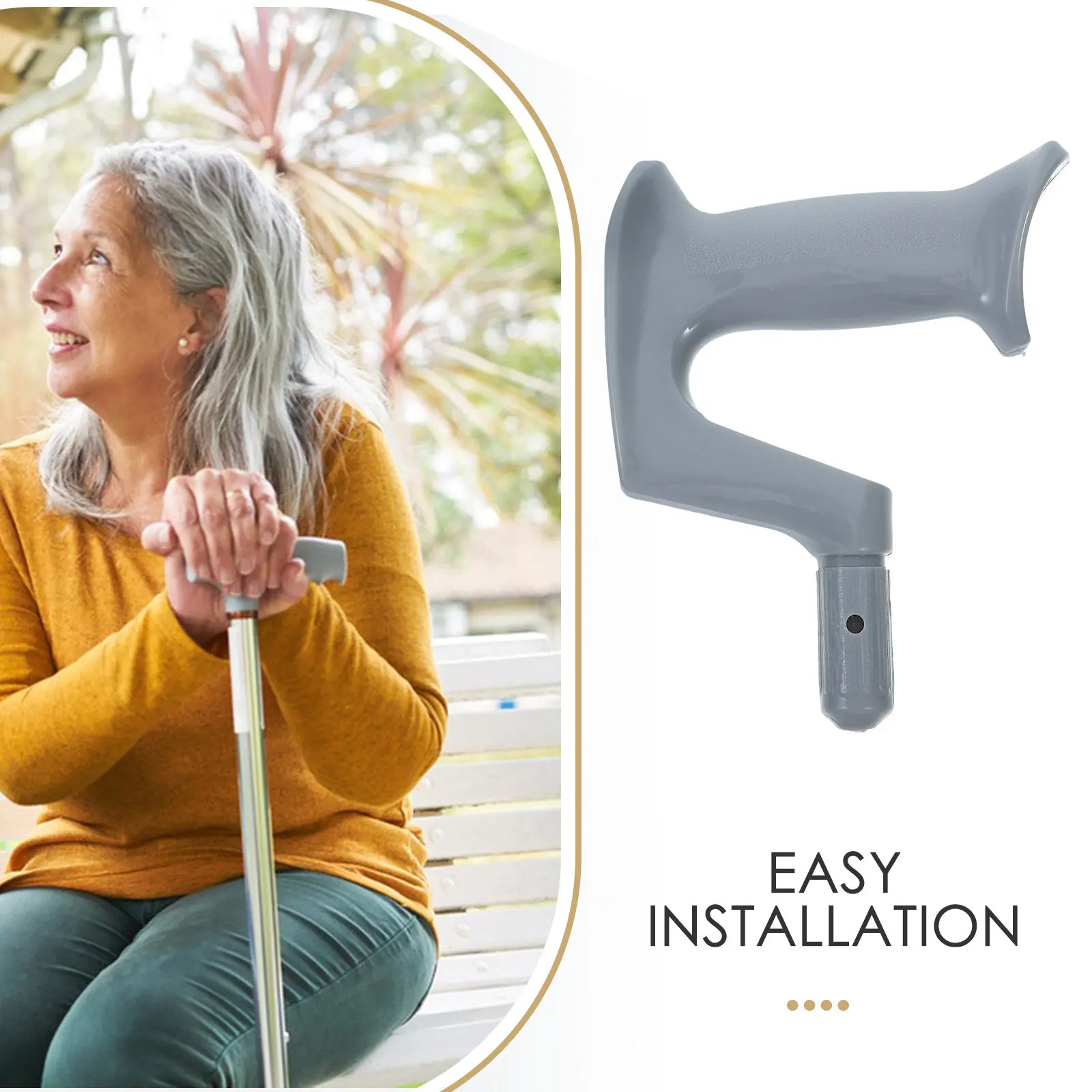 Plastic Bow Style Hand Grip Replacement Walking Stick Handle Cane Accessories Crutch Handle Grip Walking Cane Accessories