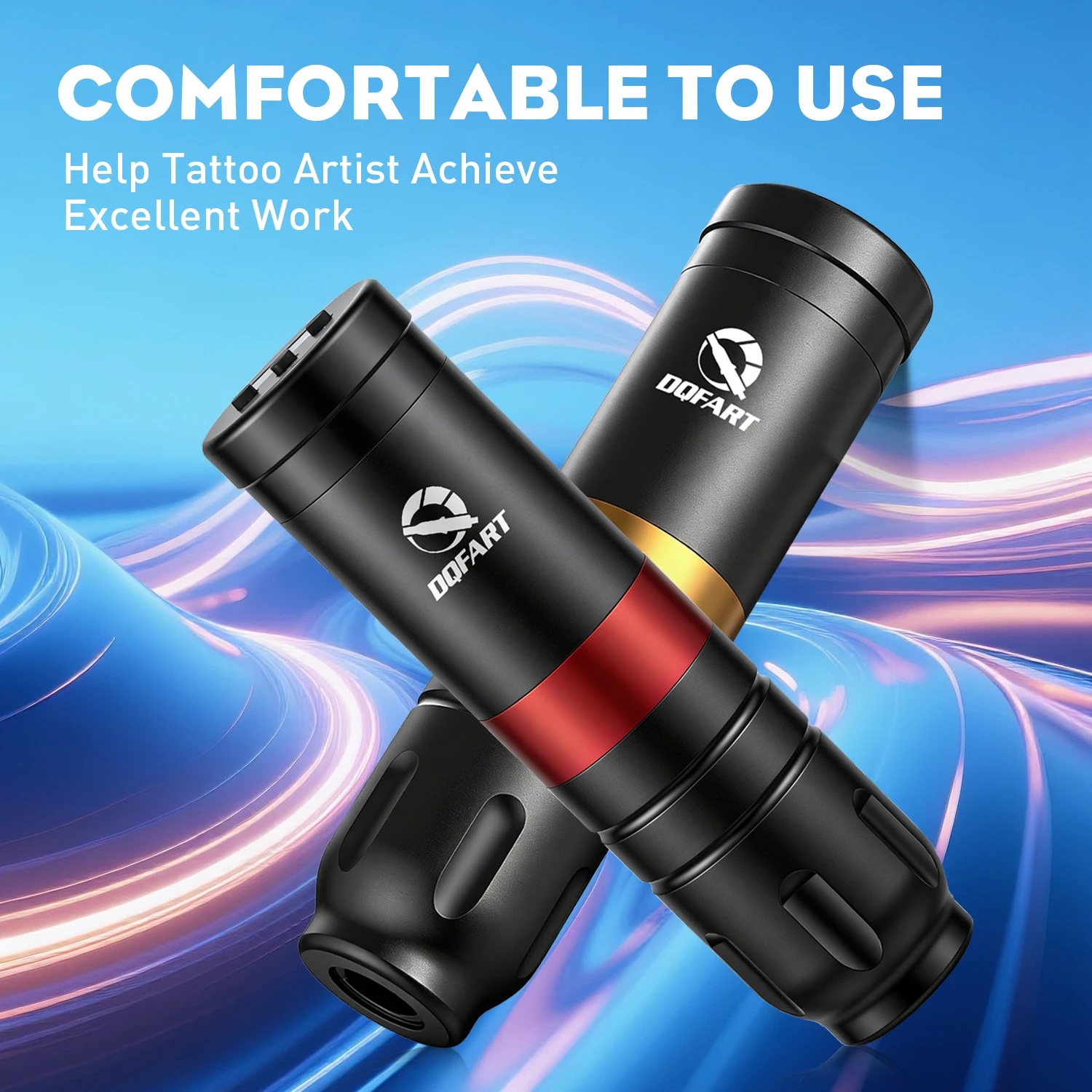 

Беспроводная тату-машинка DQFART: 4 часа работы, 8В/6300 об/мин (скорость без нагрузки), аккумулятор 1500 мАч, LED-дисплей, тату-ручка