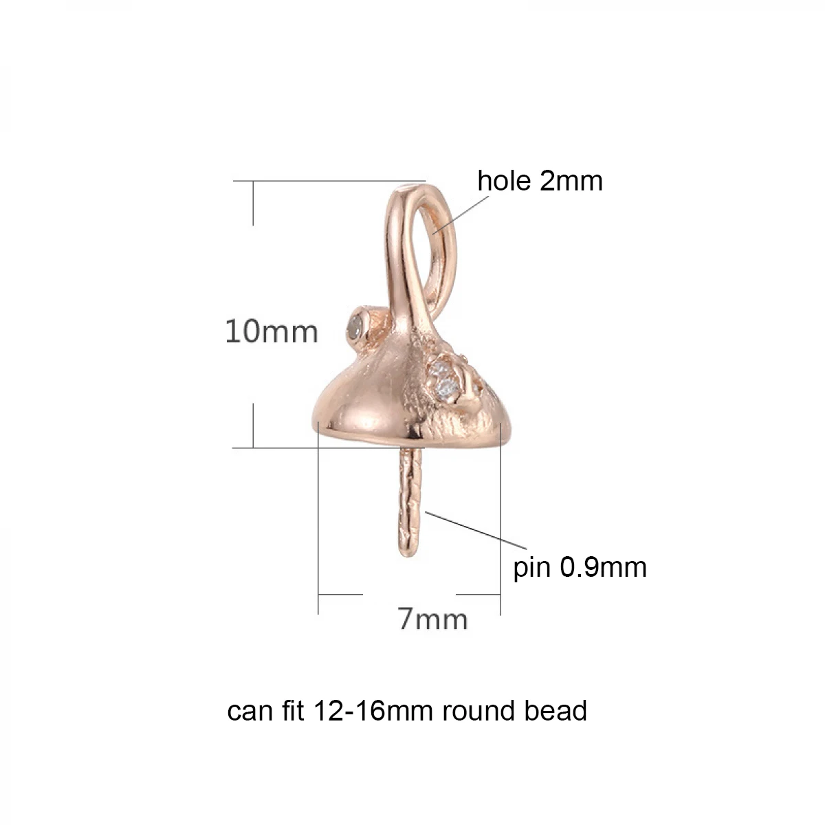 925 Sterling Silver Pearl Pendant Needle Support Accessories DIY Manual Pearl Inlay Hotan Jade Necklace Empty Support