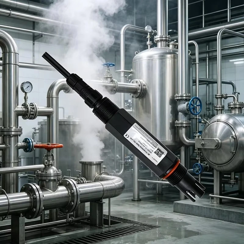 Industrial pH Transmitter Sensor with Glass+PPS  NPT3/4 Dual Threads M16 Waterproof Connector IP68 for High-Temperature