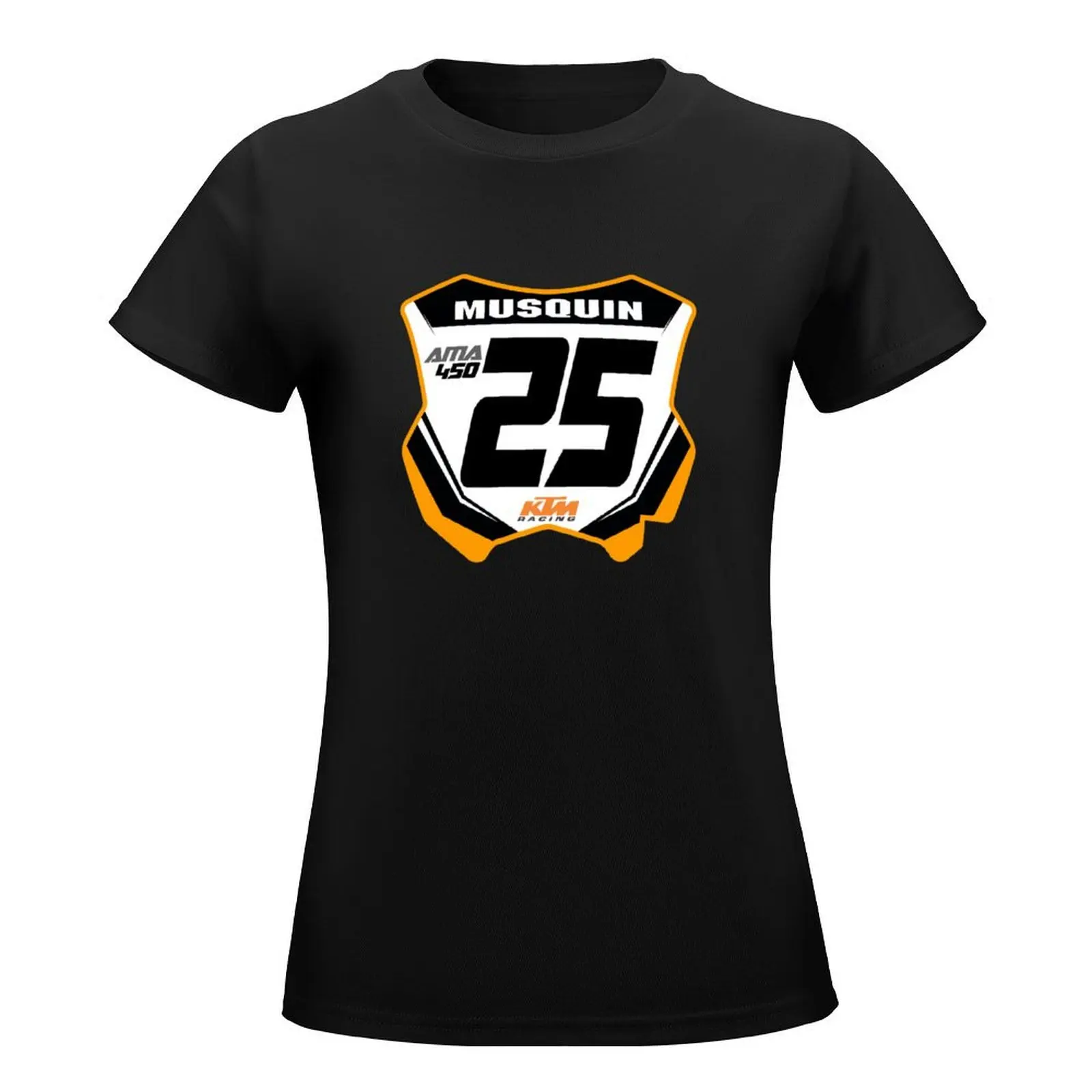 Marvin Musquin 25 Motocross Number Plate Design MM25 Supercross T-Shirt funny Aesthetic clothing Women's cotton t-shirt