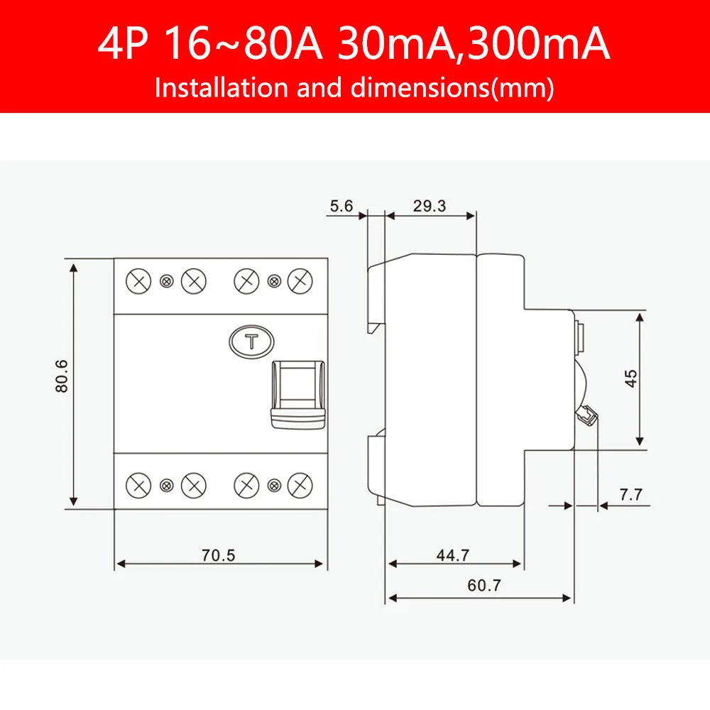 Kripal RCCB RCD AC RCBO DPNL Residual Current Circuit Breaker Short Current Leakage Protection 16A 20A 32A 40A 50A