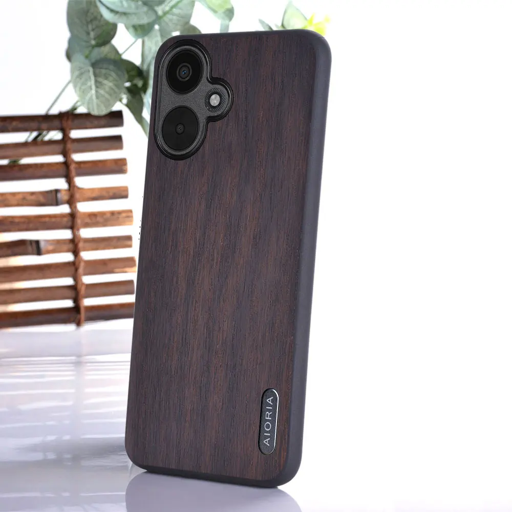 Case for Xiaomi Redmi 13C 12 10C 10A 4G 5G soft TPU silicone PC wood pattern PU leather skin covers for Xiaomi Redmi 13C 5G case image 4