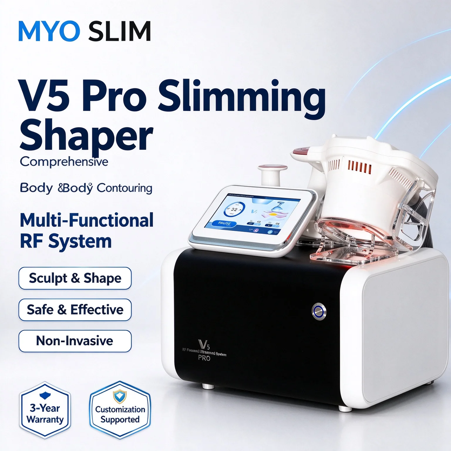 Myoslim Portable Ultrasonic 40K RF Cavitation Machine  Skin Care Beauty body Contouring Sculpting  Devices Weight Loss Products