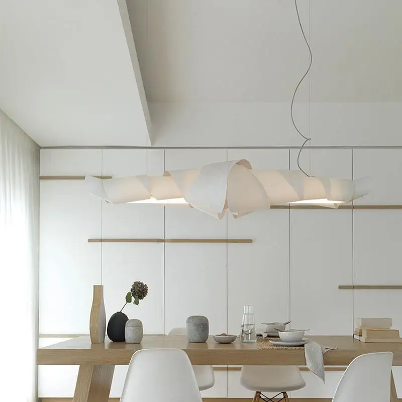 Post-modern wabi-sabi wind restaurant chandelier, French-Italian designer long bar table lamp, personalized lamp