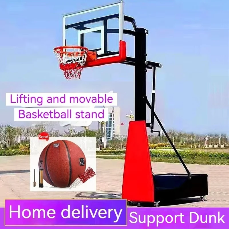 رف كرة سلة متنقل للرياضات الخارجية للبالغين، معدات محكمة أرضية ترفيهية للمنزل والمدرسة