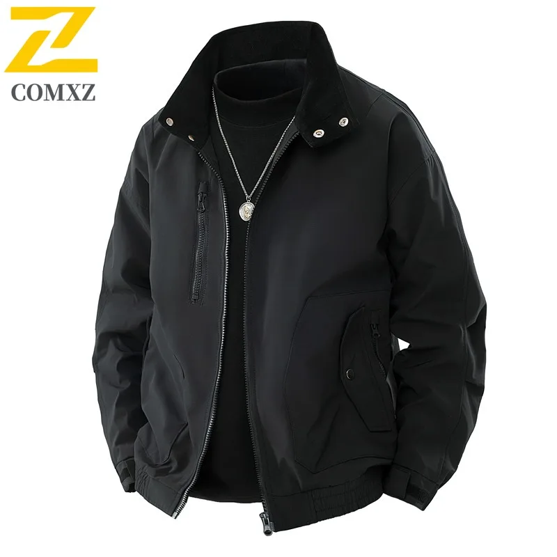 

COMXZ Men Windbreaker Coat Gorpcore New Lightweight Stand Collar Outdoor Cycling Motocross Coats Autumn Trendy Minimalist Jacket