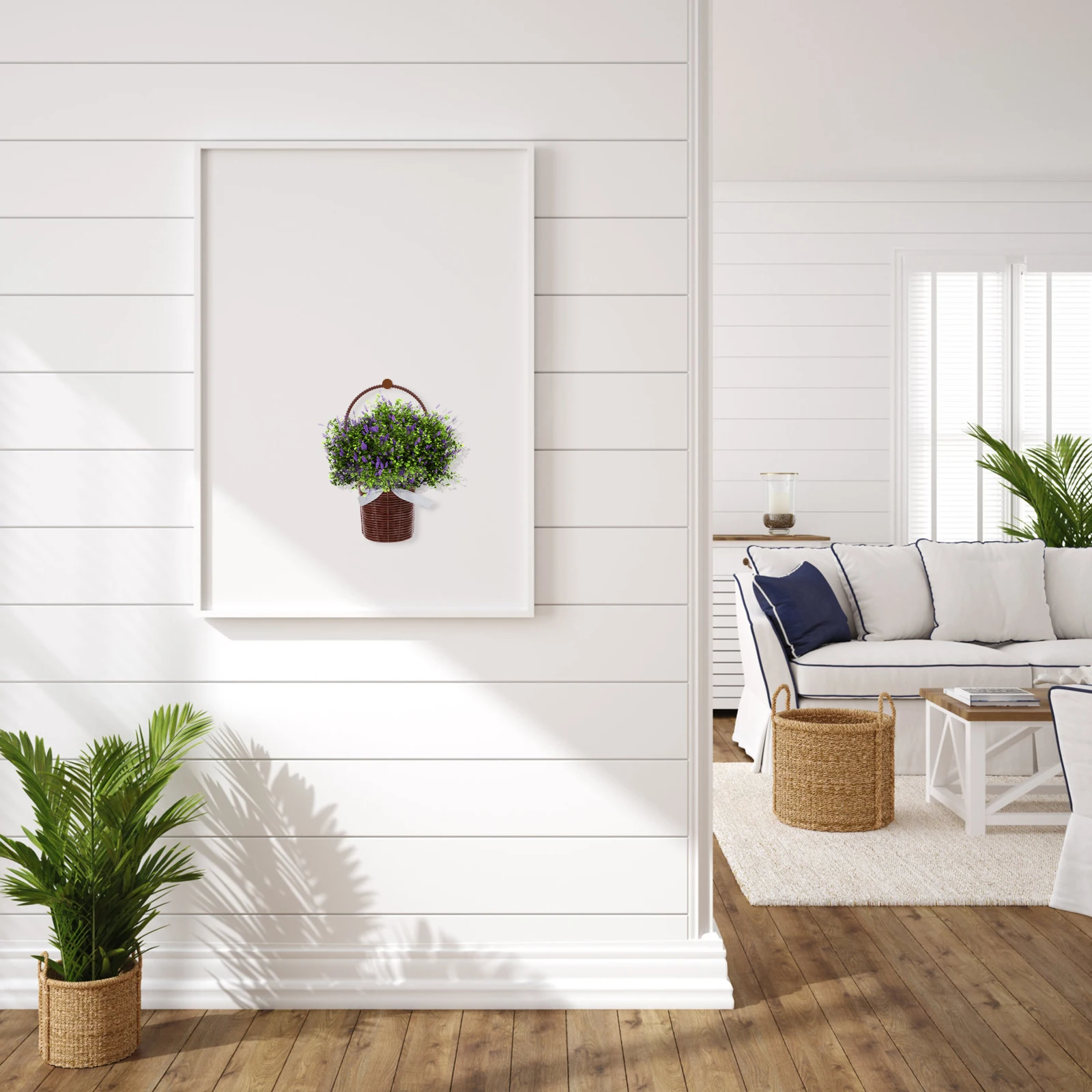 

3Pcs Hanging Flower Baskets Imitation Rattan Woven Plastic Wall Planters Decorative Storage for Home Decoration Garden Walls