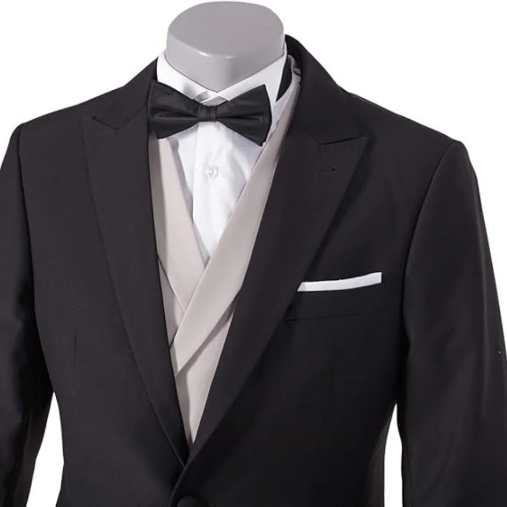 بدلة رجالية بقصة ضيقة بدون إكسسوارات طقم مكون من ثلاث قطع بدلة صدر واحدة معطف رجالي وسراويل رسمية مناسبة للعمل #3