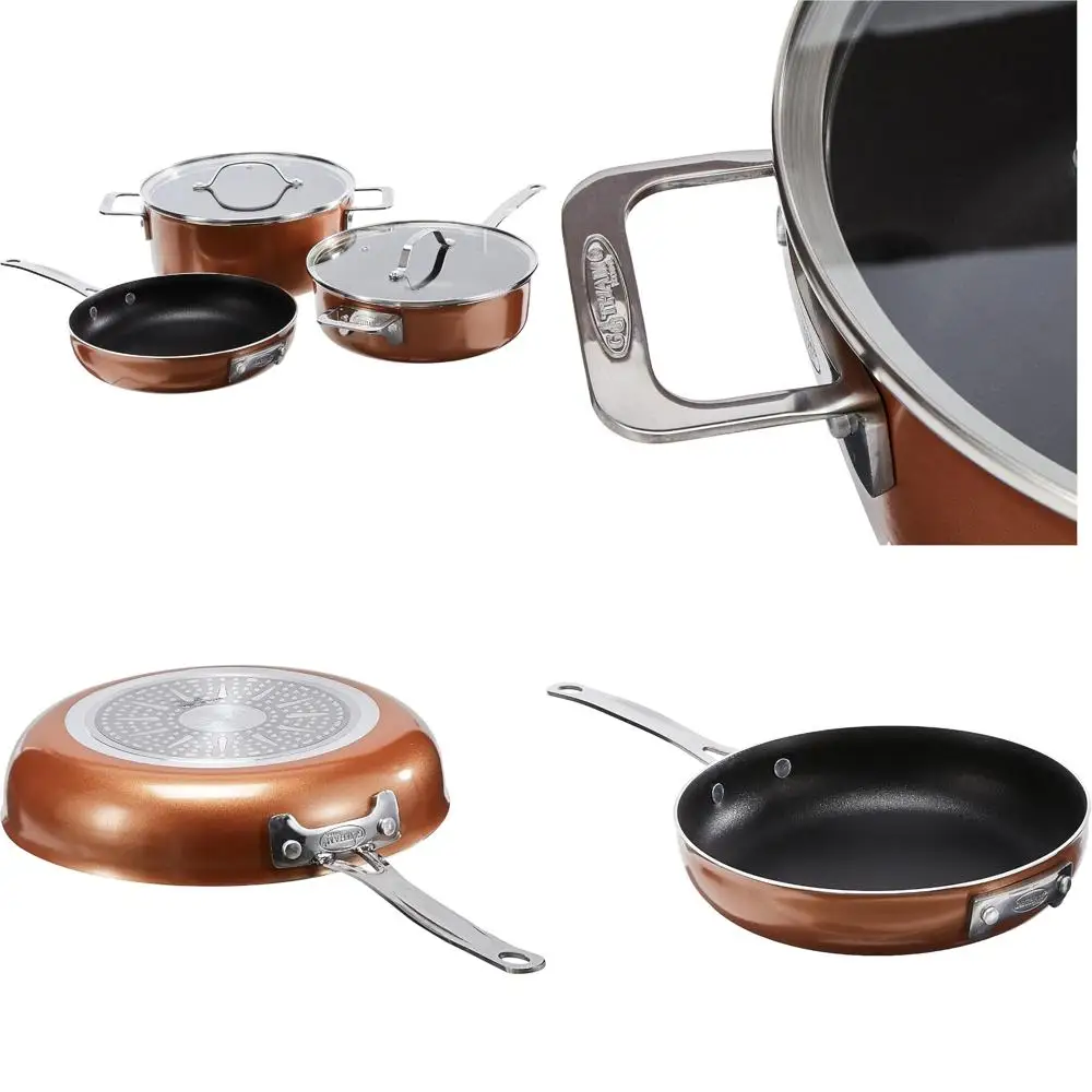 

5-Piece Stackable Cookware Set: Gotham Steel Stackmaster with Ultra Nonstick Ceramic Coating