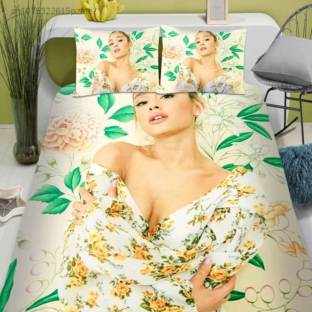 Singer Ariana Grande Duvet Cover Pillowcase Bedding Set Adult Girls Bedroom Decoration Girl Gift Single Twin King Size