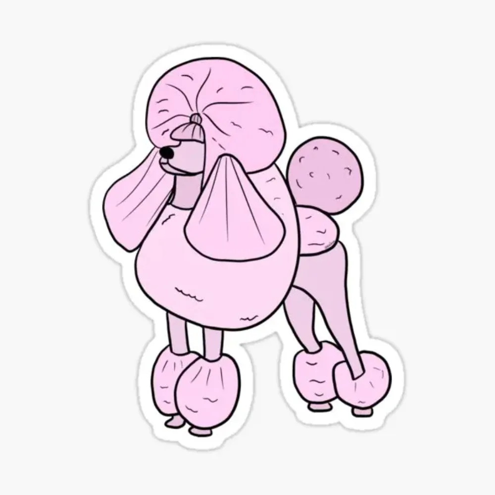 

Poodle Dog Sticker Motorcycle Laptop Room Truck Window Van Wall Glass Helmet PVC Decoration Accessories Decals