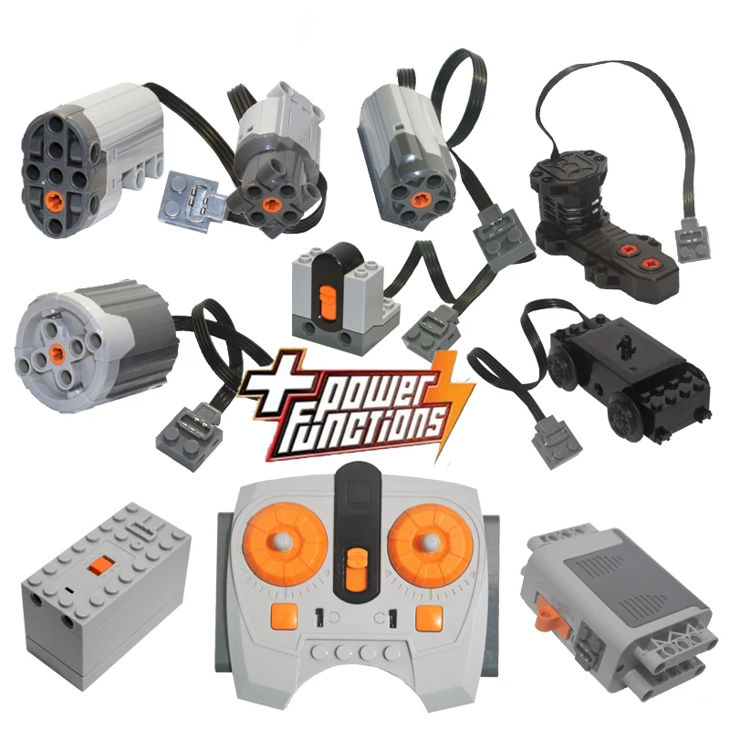 Technical Parts Compatible For Multi Power Functions Tool Servo Blocks Train Electric Motor PF Model Sets Building Kits