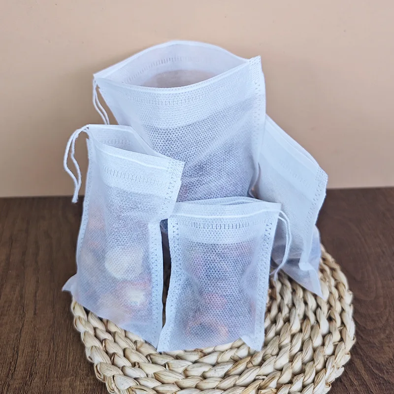 Disposable tea bag ,Compost Tea Filter Bags with Drawstring,halogen bag, soup bag, food grade drawstring, Non-woven filter bag