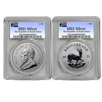 2021 דרום אפריקה קרוגרנד 1 אונקיה זהב כסף ציפוי מטבעות אספנות מטבע מדליה תג מטבעות אוסף אתגר מטבעות 10 best sales מטבע של 1 אונקיה - №8