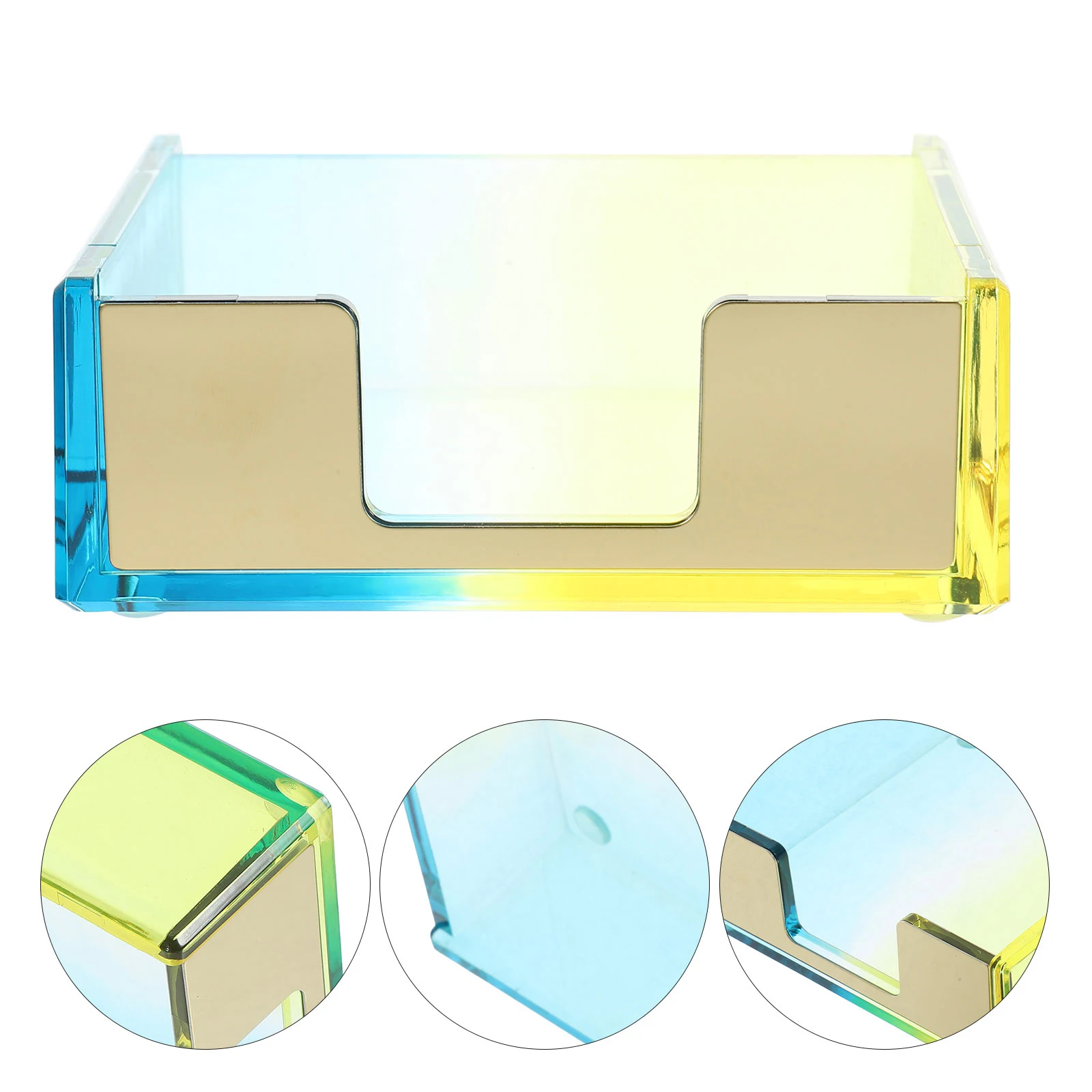 

1pc Acrylic Notepad Holder Memo Box Organizer Paperclip Storage Container Office Supplies Scratch Resistant Smooth Edge