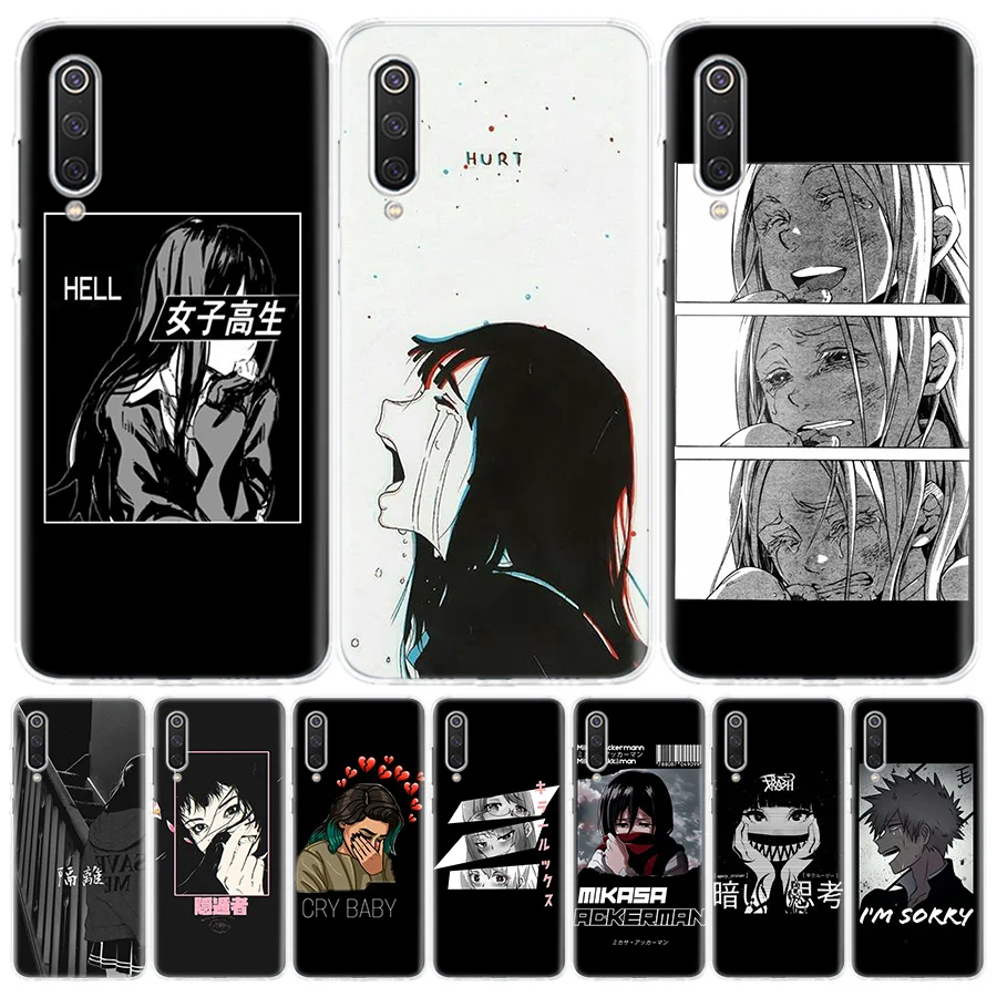 Sad Japanese Anime Aesthetic For Xiaomi Redmi Note 13 12 11S 11 10S 10 Pro Phone Case  11T 11E 9S 9 8T 8 7 Plus Fundas Cover Coq