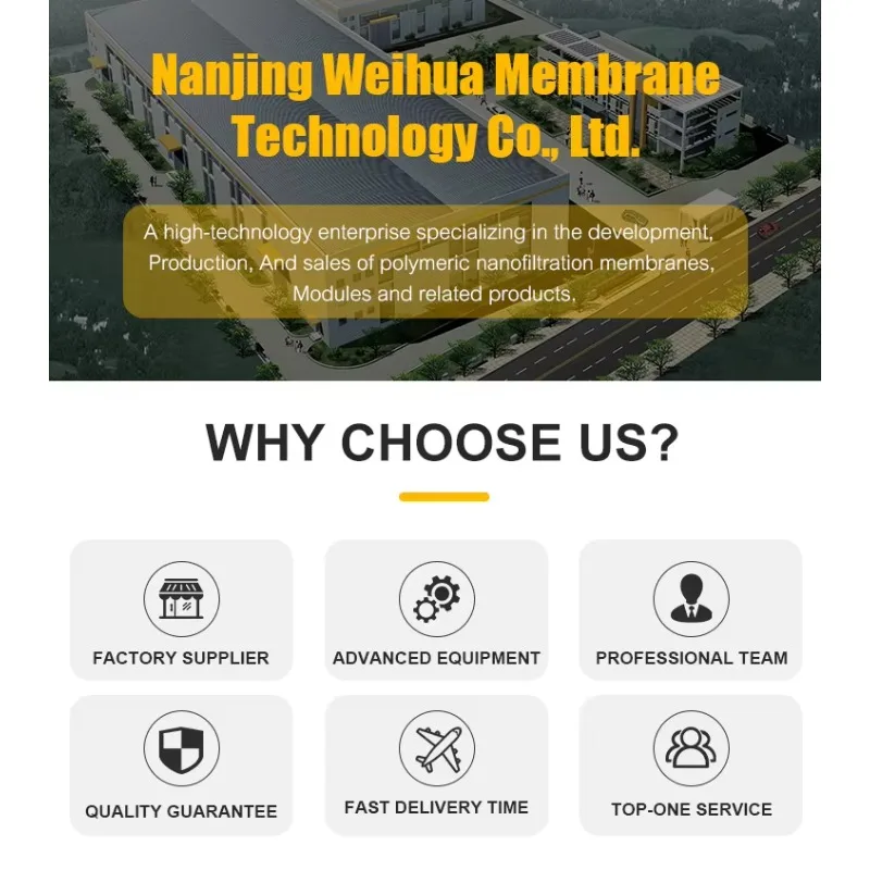 Système de nanofiltration à membrane de nanofiltration MNF-2540-R98, machines de traitement de l'eau à membrane nano