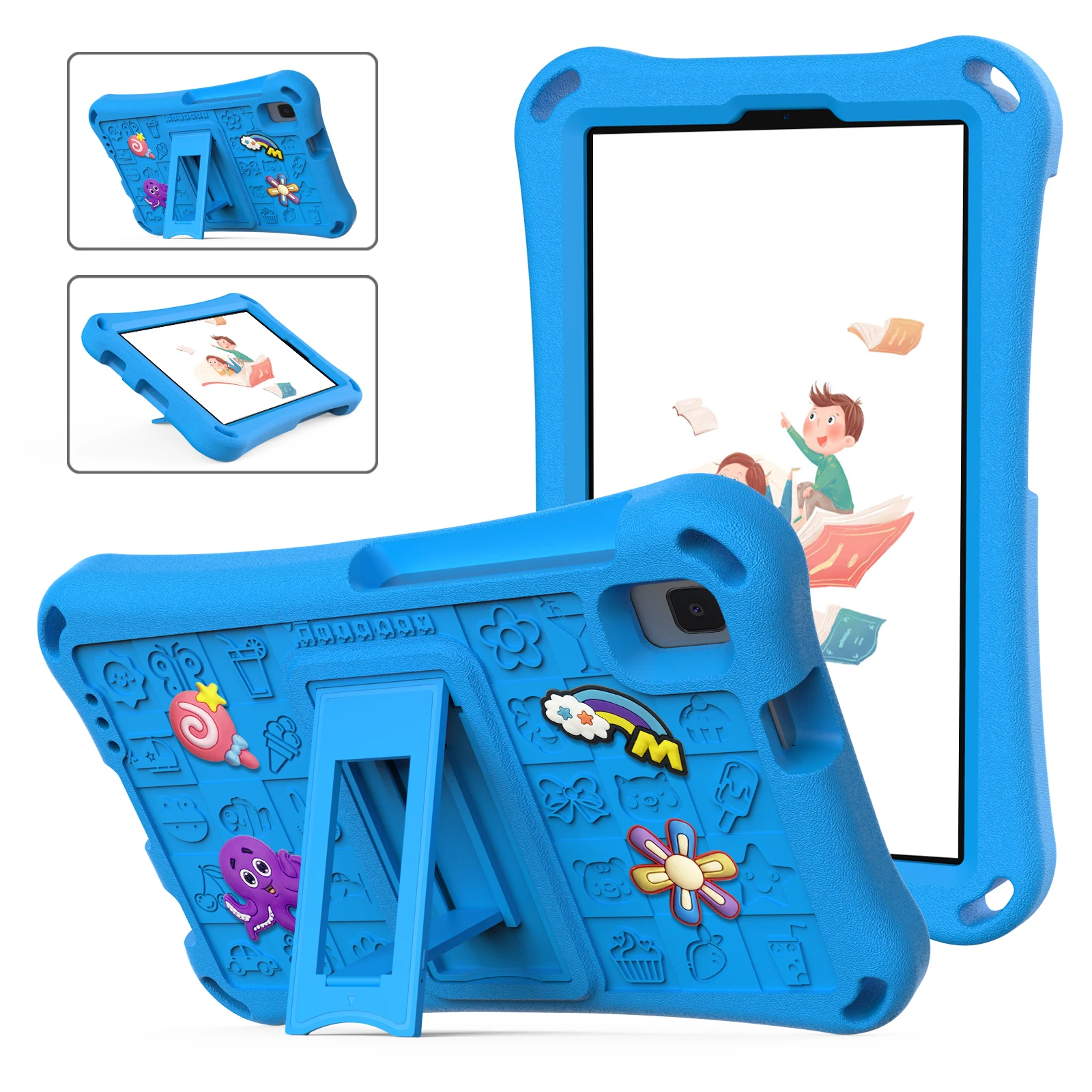 Kids Soft Case for Samsung Galaxy Tab A 8.0 SM-T290 A7Lite T220 A9 X110 8.7 inch Cartoon Hi baby EVA Tablet Cover Built-in Stand