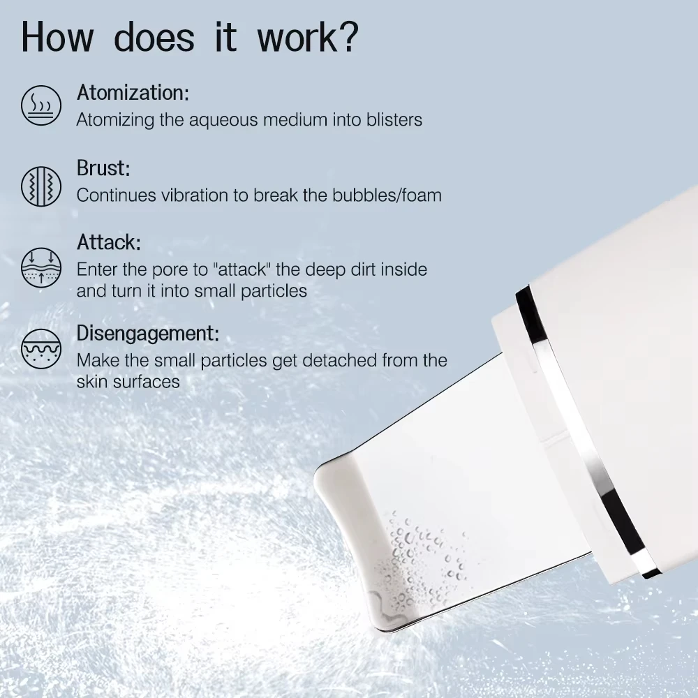 Multi-functional Blackhead Cleanser Skin care Facial Skin Pore Cleaning Scrubber Women Home Use Ultrasonic Scrubber