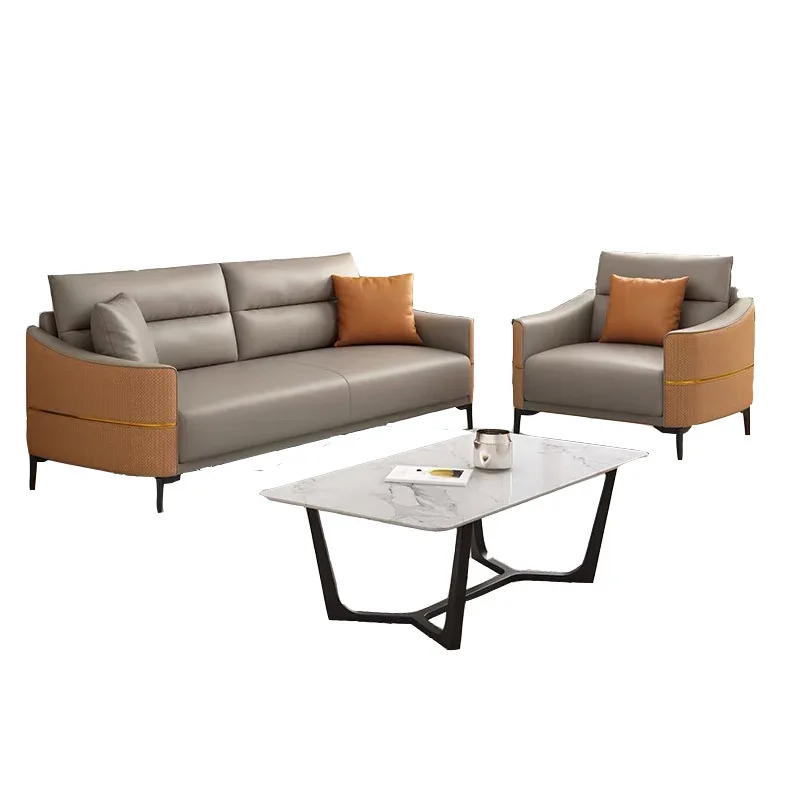 

Office sofa coffee table combination, meeting business reception, Nordic simplicity, three person sofa