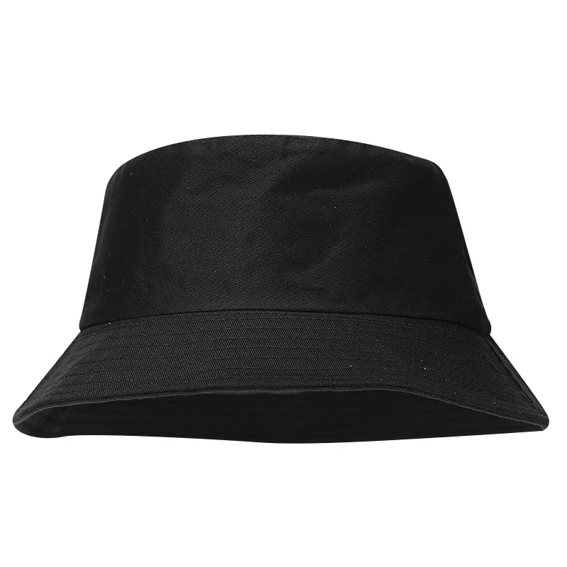 1Pc Man Sun Hat Women Blank Fisherman Hat Pure Cotton Panama Cap Plus Size Bucket Hats 54-58cm Dark Gray Navy Blue Black 2026New