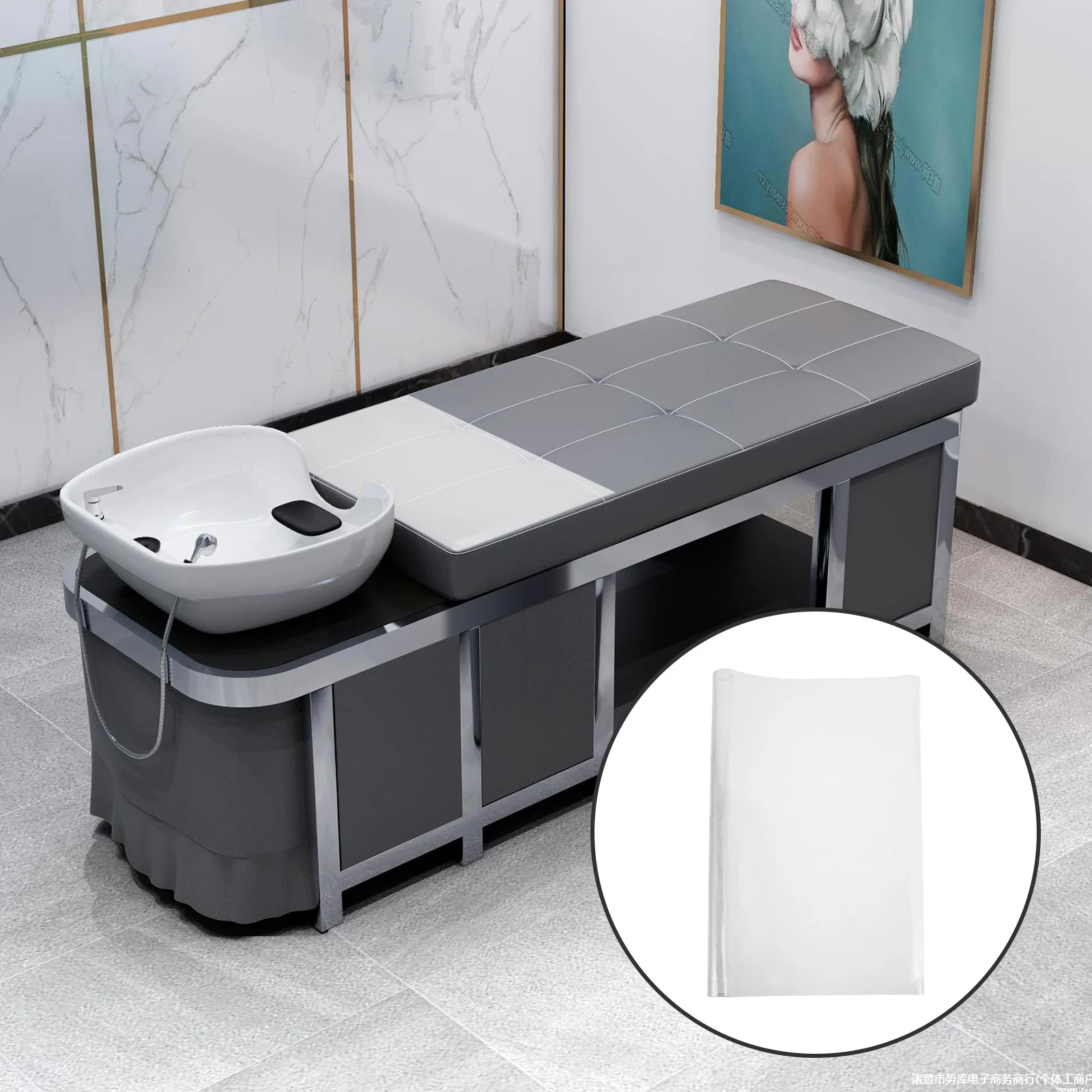 

Shampoo Bed Clear Mat Waterproof Nonslip Hair Wash Barrier Pad Salon Workstation Cover Transparent Protective Mat