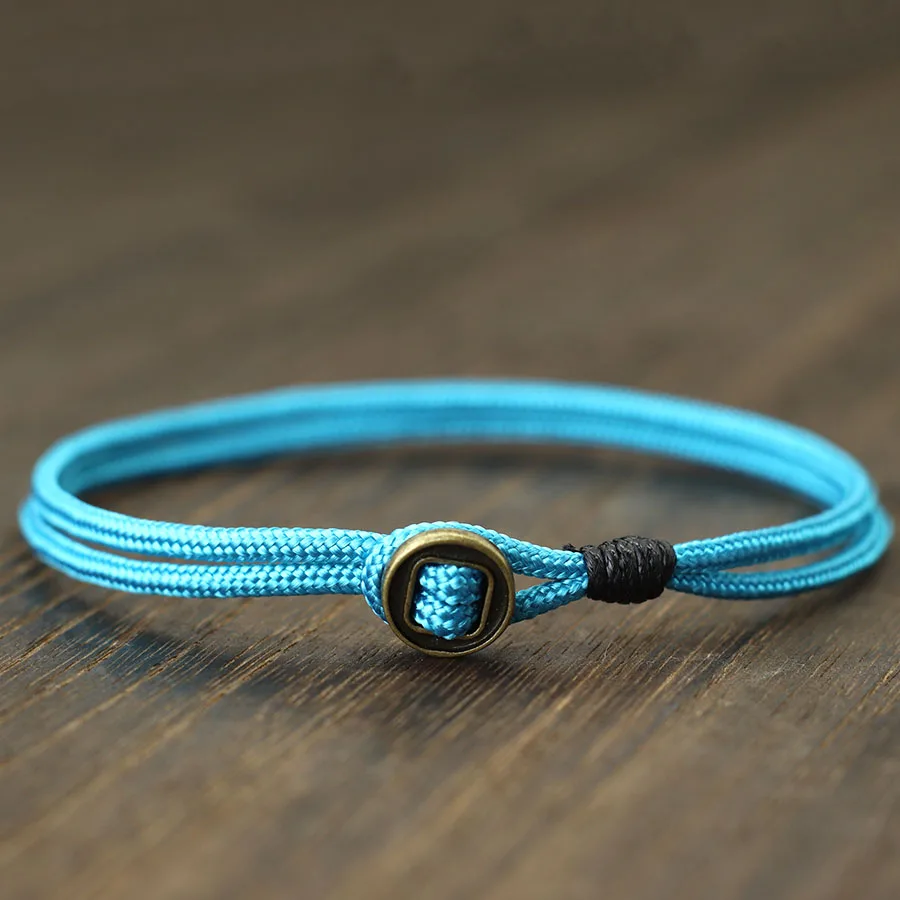 Vintage 2mm Paracord Armband Männer Frauen Handgemachte Doppelschicht Dünnes Seil Einfacher Verschluss Langlebiges Armband Paar Kausal Handschmuck