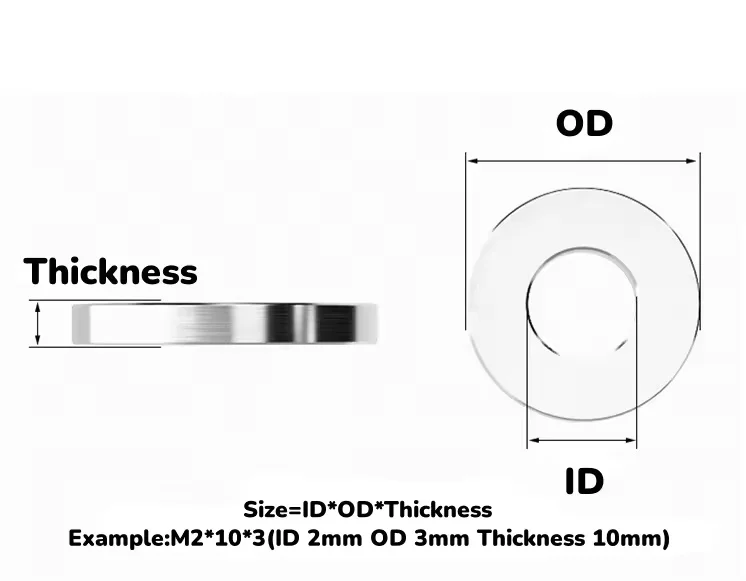Witthout Thread Smooth Extra Thick Washers Enlarged Gasket Flat Washers 304 Stainless Steel M2 ~ M8.6