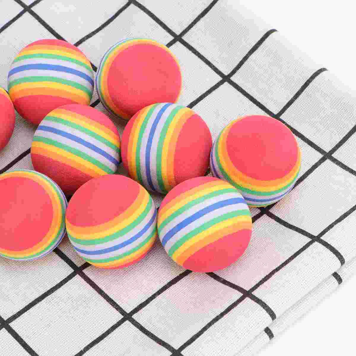 10 Pcs Rainbow Colored Sponge Ball Practice Indoor Training Aid Training Ball (Random Color)