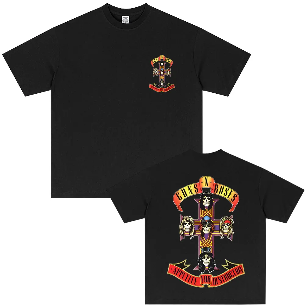 

Rock Band Gun N Rose Graphic T-shirt Summer Men Women Gothic Rock Metal Streetwear Male Casual Soft Cotton Oversized T Shirts