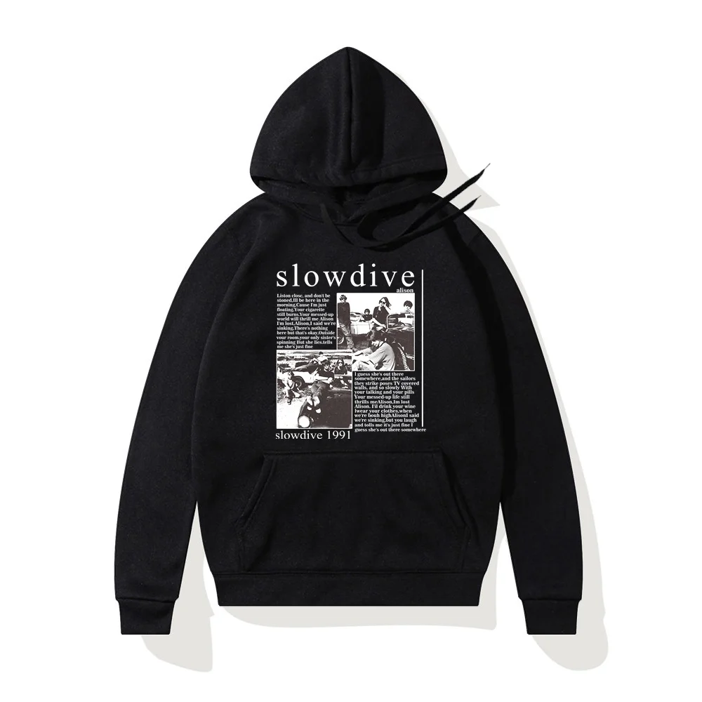 slowdive album song Words Casual street drawstring hoodie Comfortable hoodie for both men and women