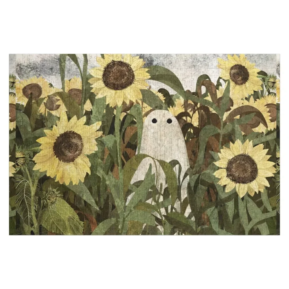 

There's A Ghost in the Sunflower Field Again... Jigsaw Puzzle Wooden Adults Personalized Baby Toy Customized Picture Puzzle