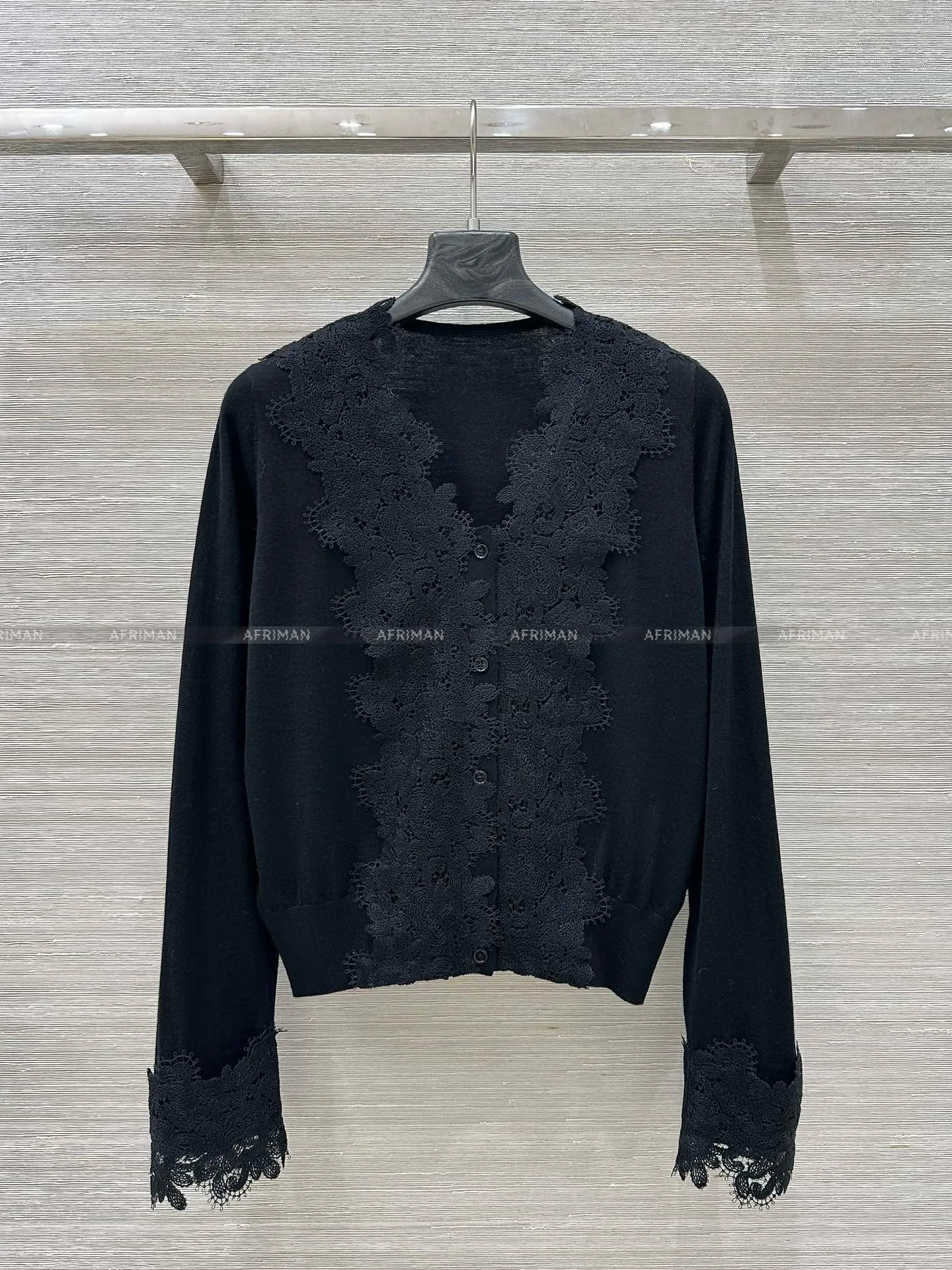 

Женские кружевные кардиганы, пальто с V-образным вырезом и длинным рукавом, шерстяной свитер