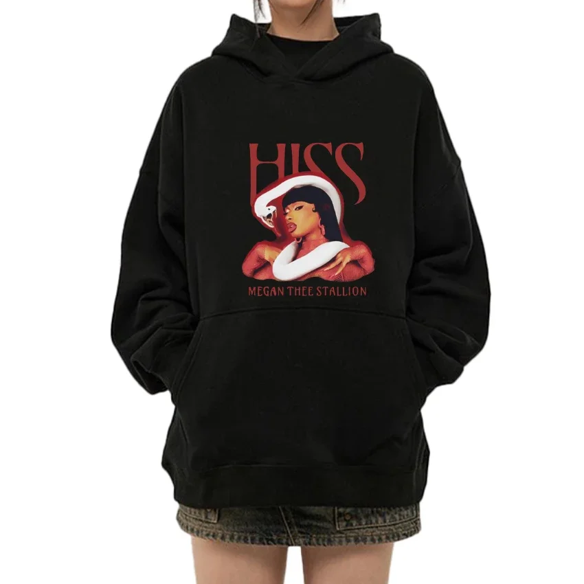 Hot sale Megan Thee Stallion Album Hiss print Hoodie Men Women vintage hip hop streetwear Unisex Fleece Long sleeve Sweatshirt